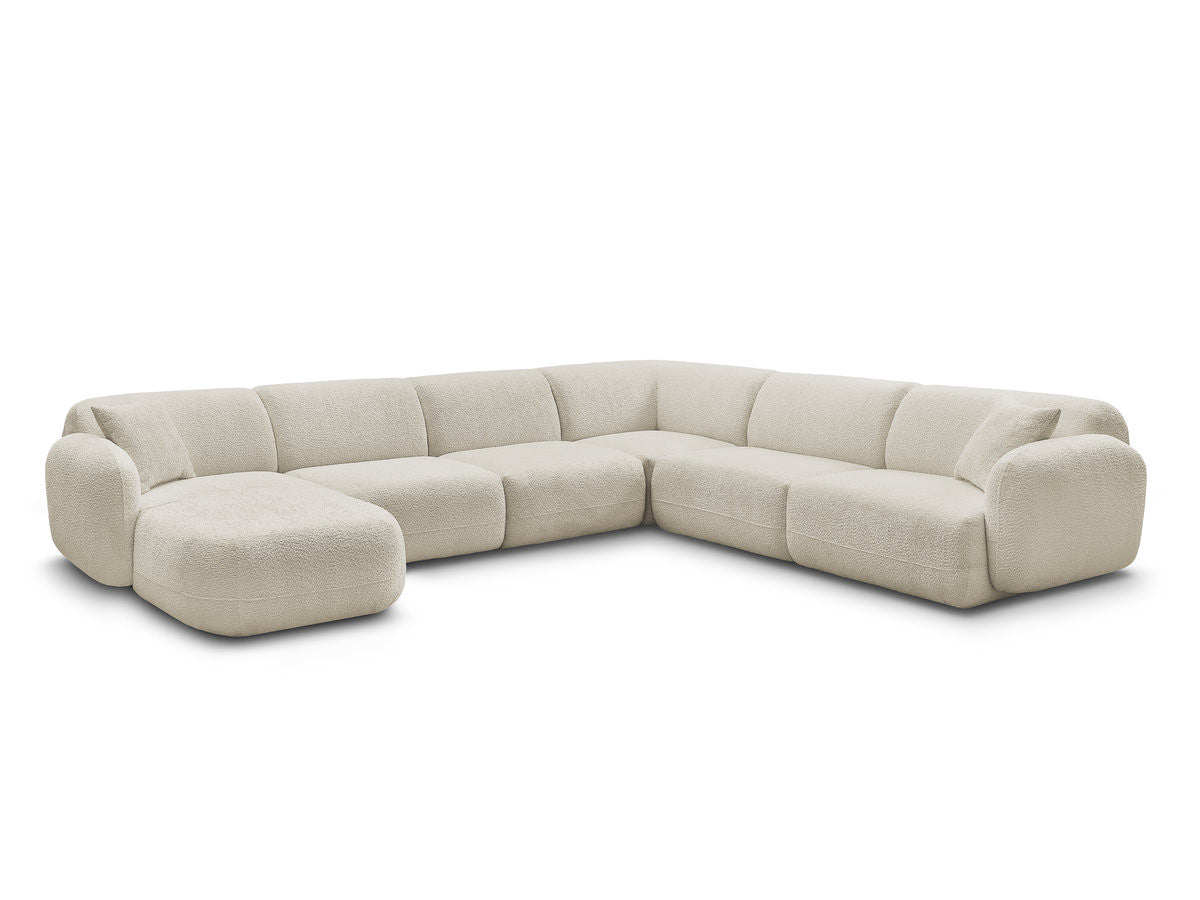 U-sofa modulær ANDA med 1 sjeselong, 2 sittemoduler og 1 liten hjørne
