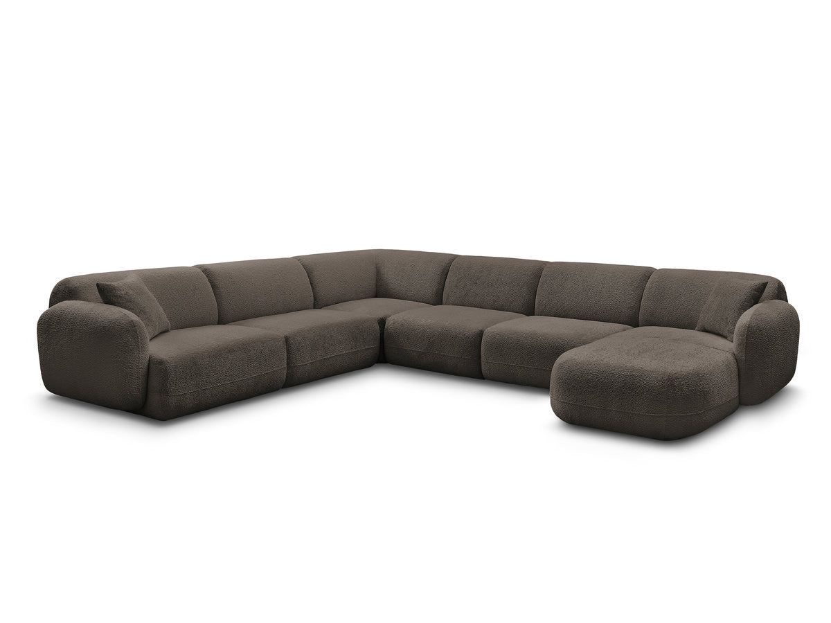 U-sofa modulær ANDA med 1 sjeselong, 2 sittemoduler og 1 liten hjørne