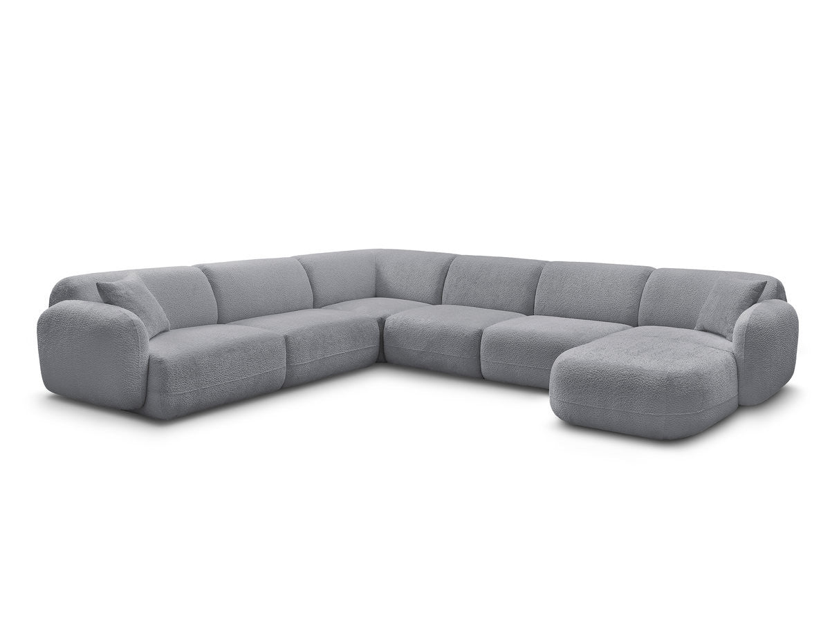 U-sofa modulær ANDA med 1 sjeselong, 2 sittemoduler og 1 liten hjørne