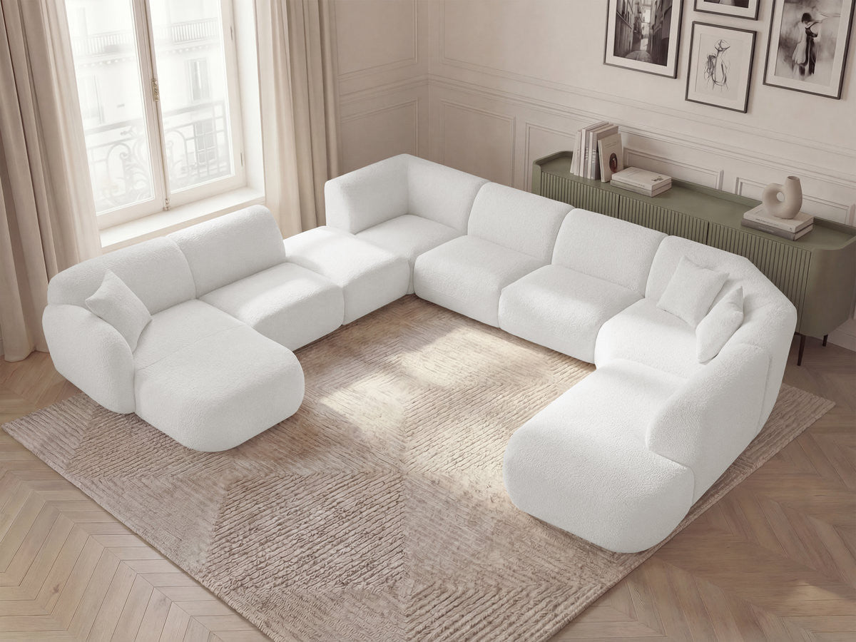 U-sofa modulær ANDA med 3 sittemoduler, 1 sjeselong, 2 hjørner og 1 puff