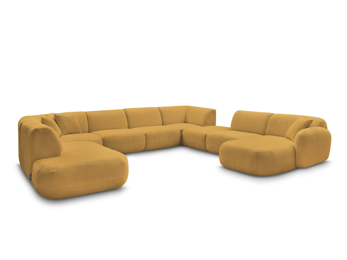 U-sofa modulær ANDA med 3 sittemoduler, 1 sjeselong, 2 hjørner og 1 puff