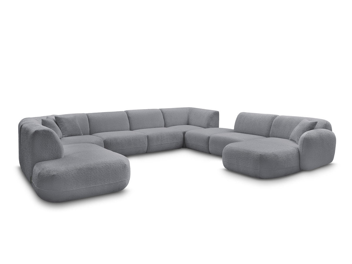 U-sofa modulær ANDA med 3 sittemoduler, 1 sjeselong, 2 hjørner og 1 puff