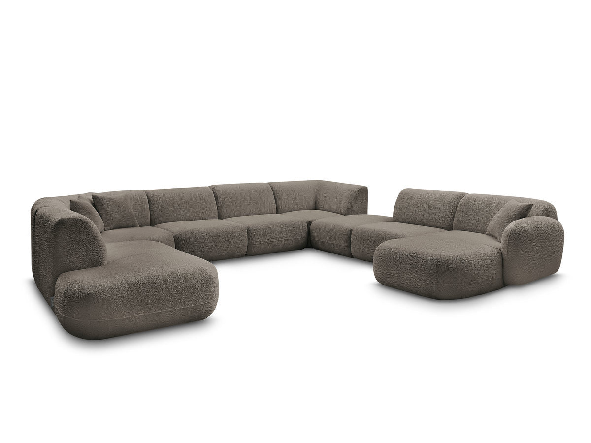 U-sofa modulær ANDA med 3 sittemoduler, 1 sjeselong, 2 hjørner og 1 puff