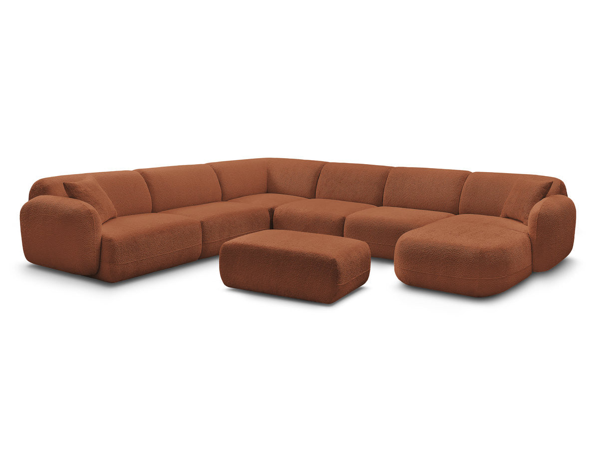 U-sofa modulær ANDA med 4 sittemoduler, 1 sjeselong, 1 hjørne og 1 puff