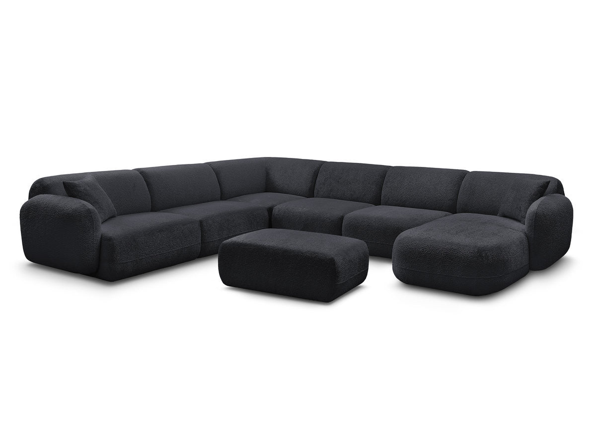 U-sofa modulær ANDA med 4 sittemoduler, 1 sjeselong, 1 hjørne og 1 puff