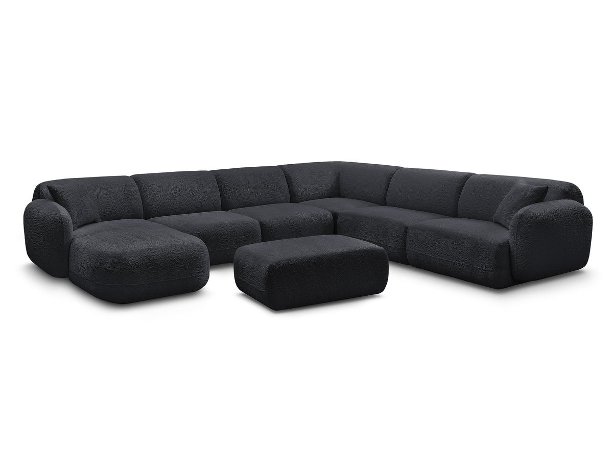 U-sofa modulær ANDA med 4 sittemoduler, 1 sjeselong, 1 hjørne og 1 puff