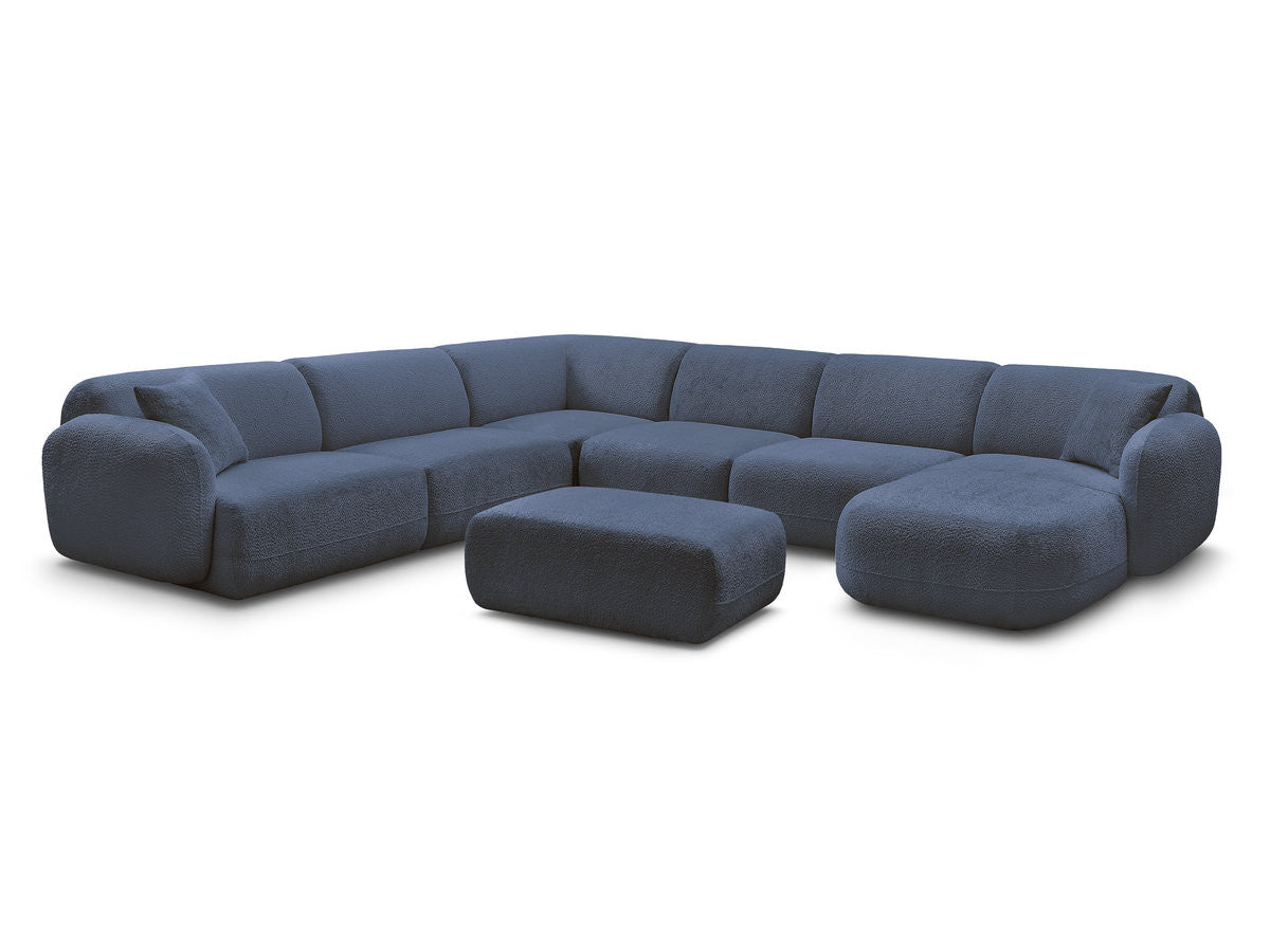 U-sofa modulær ANDA med 4 sittemoduler, 1 sjeselong, 1 hjørne og 1 puff