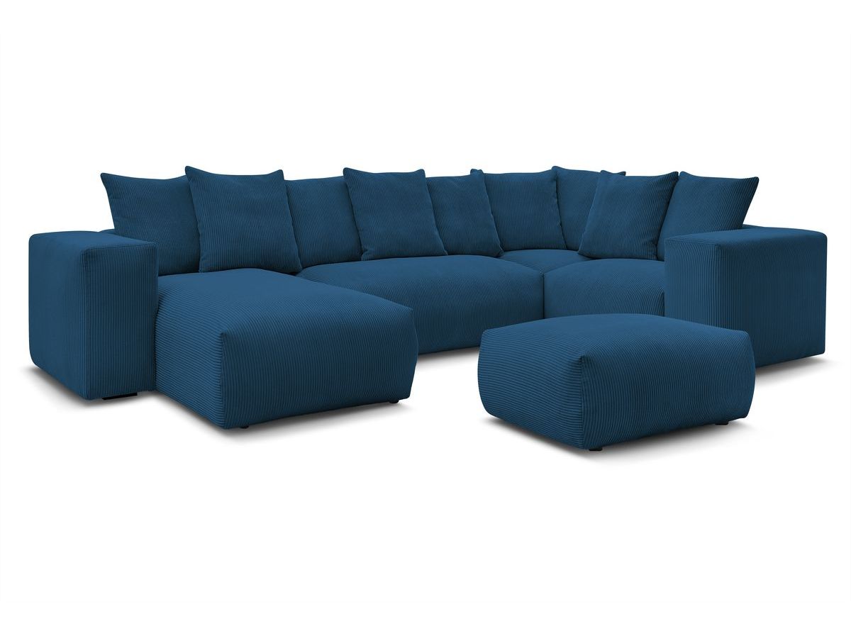 U-sofa modulær VOLTAIRE med 1 sjeselong, 1 hjørne, 2 sittemoduler og 1 puff