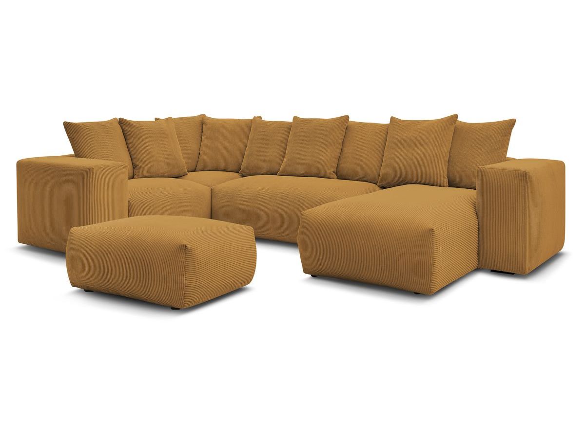 U-sofa modulær VOLTAIRE med 1 sjeselong, 1 hjørne, 2 sittemoduler og 1 puff