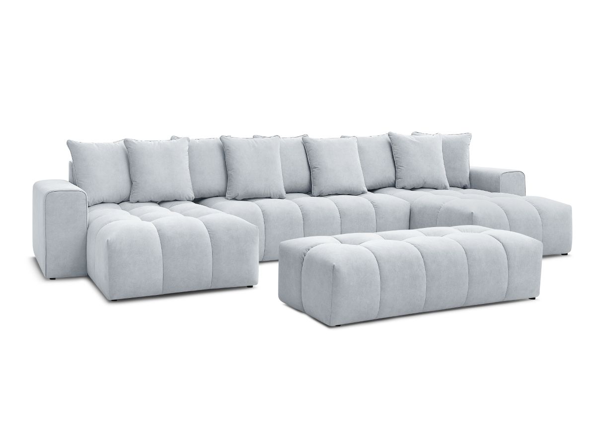 U-sofa MONT-BLANC fløyel med puff