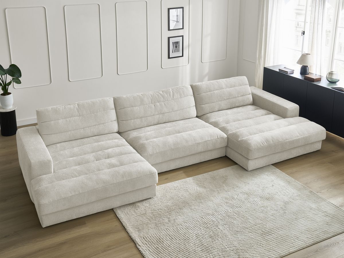 U-sofa SIERRA i teksturert stoff