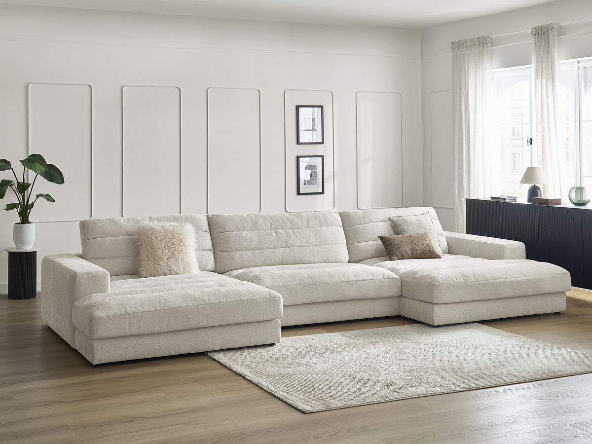 U-sofa SIERRA i teksturert stoff