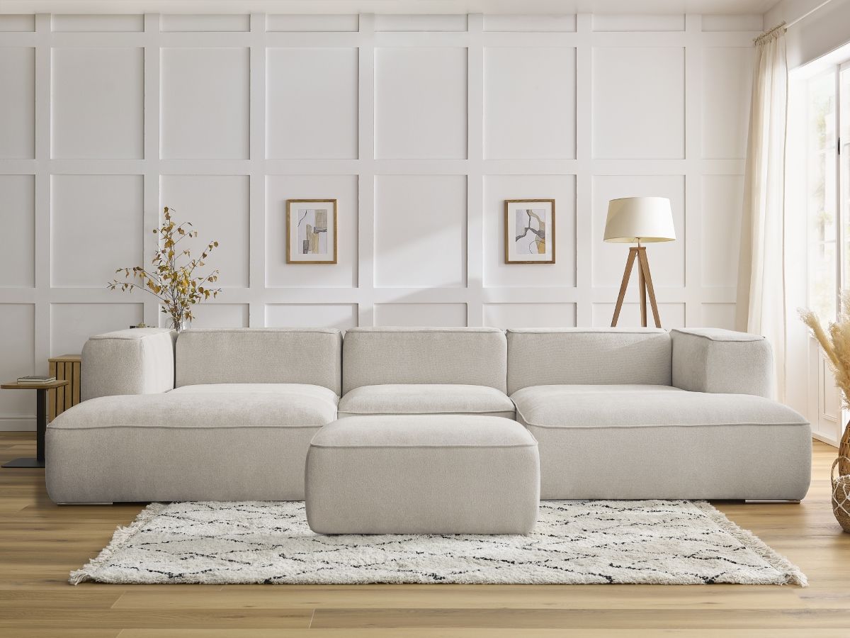 U-sofa ZEPHYR med puff