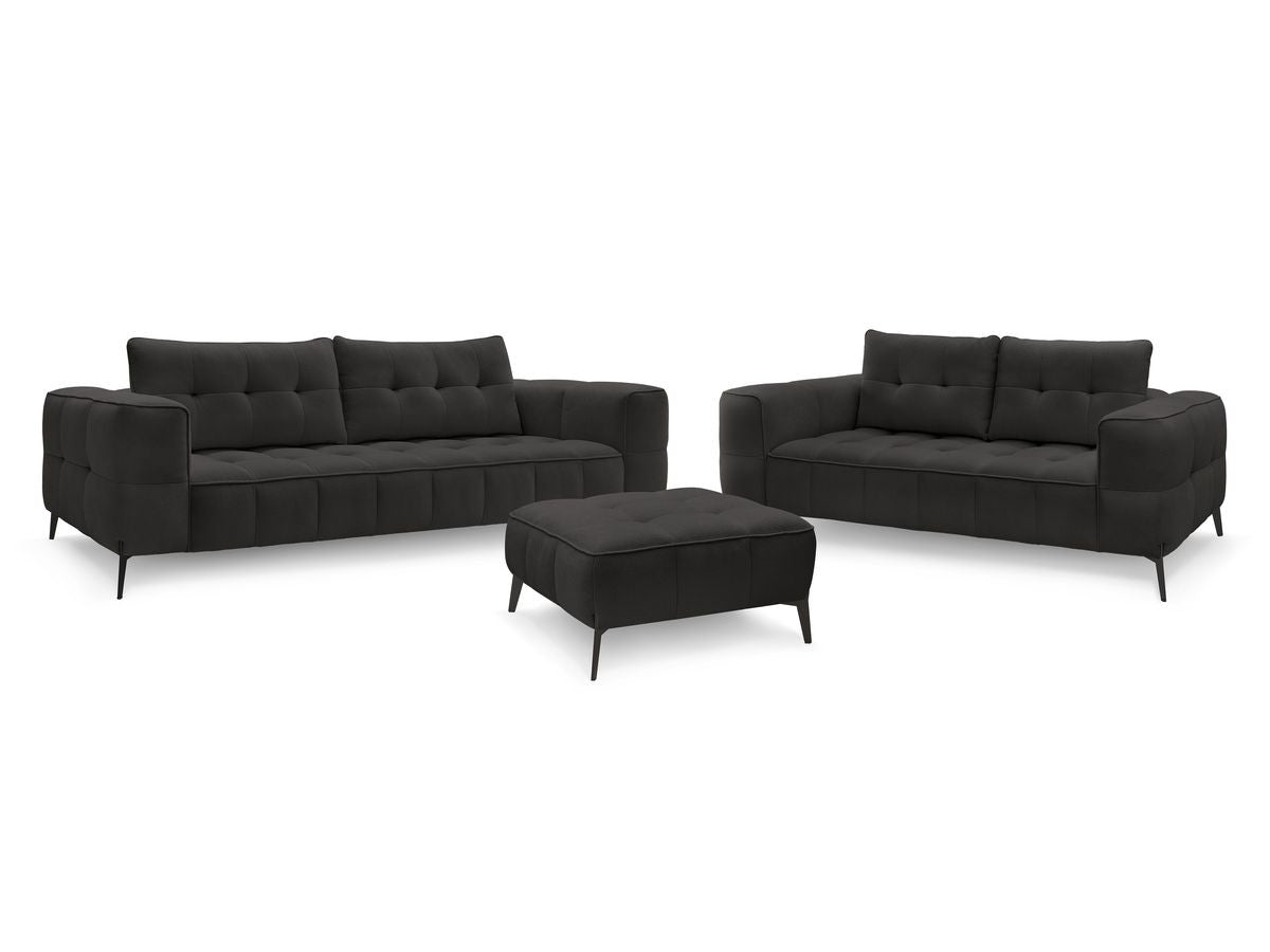 Sofagruppe 3 + 2 seter ANIS i teksturert stoff med puff