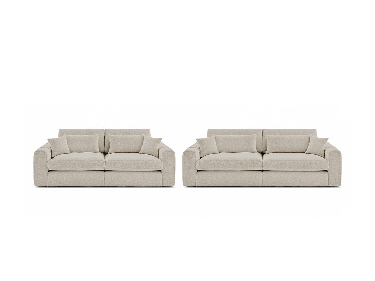Sofagruppe 3 + 2 seter BELMONT i bouclé-stoff