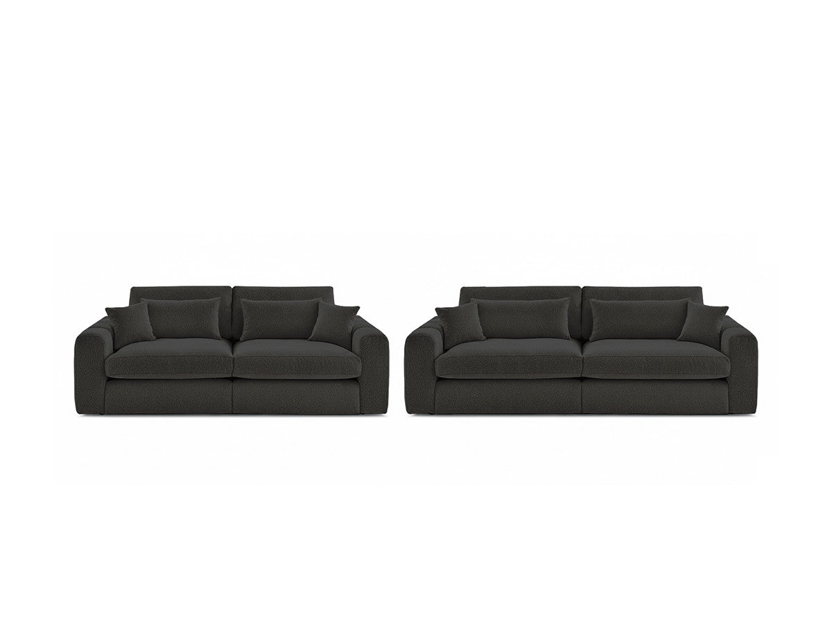 Sofagruppe 3 + 2 seter BELMONT i bouclé-stoff