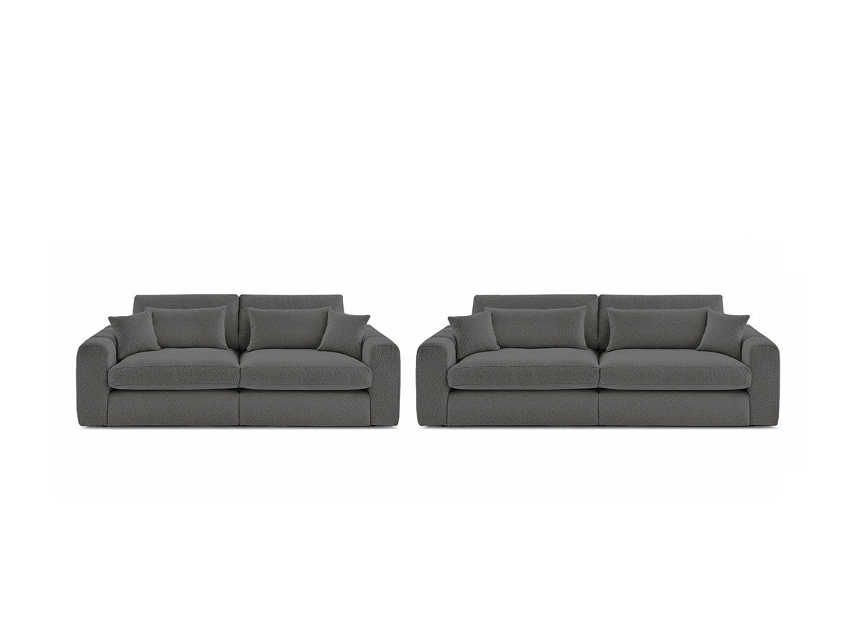 Sofagruppe 3 + 2 seter BELMONT i bouclé-stoff