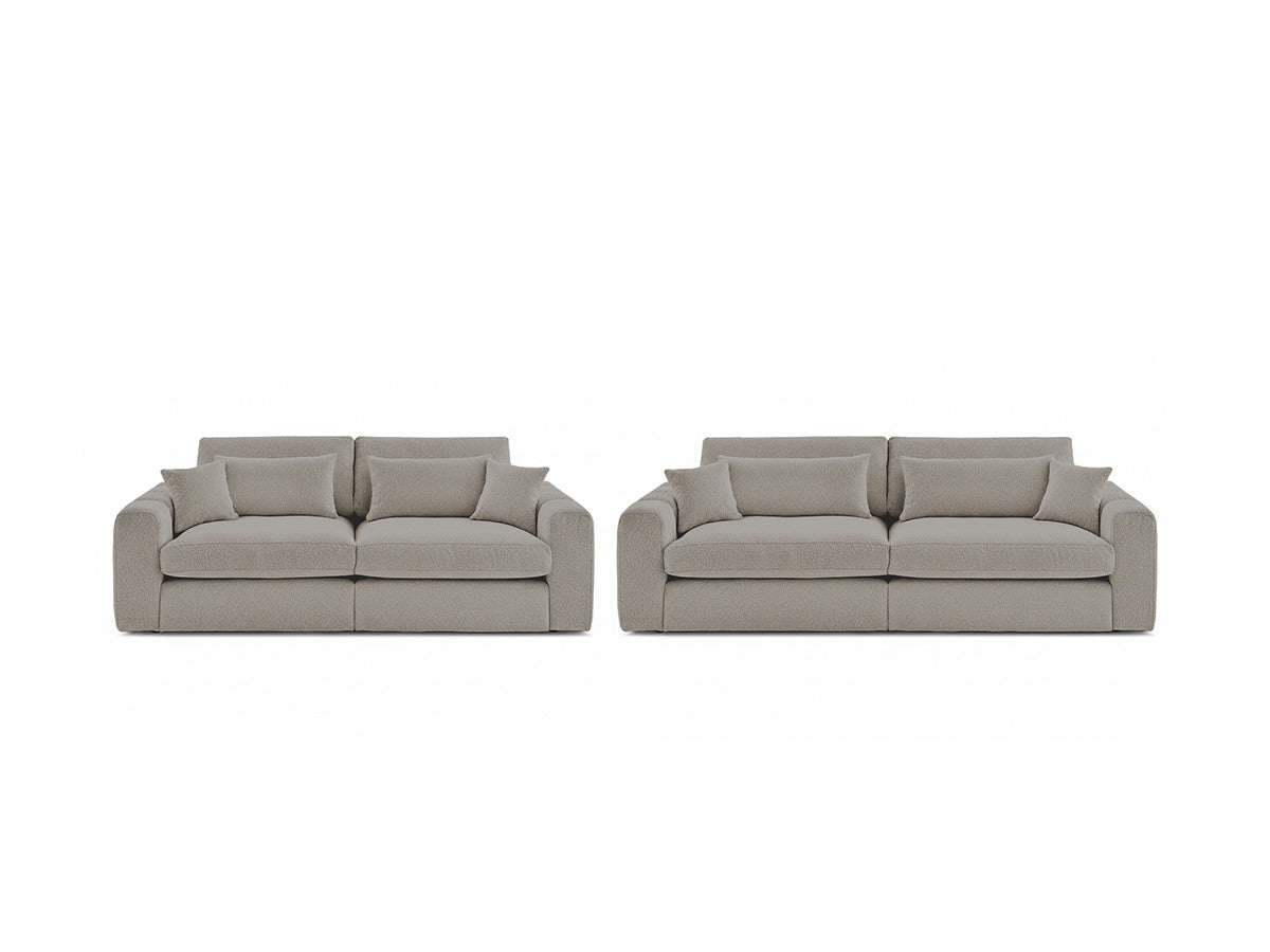 Sofagruppe 3 + 2 seter BELMONT i bouclé-stoff