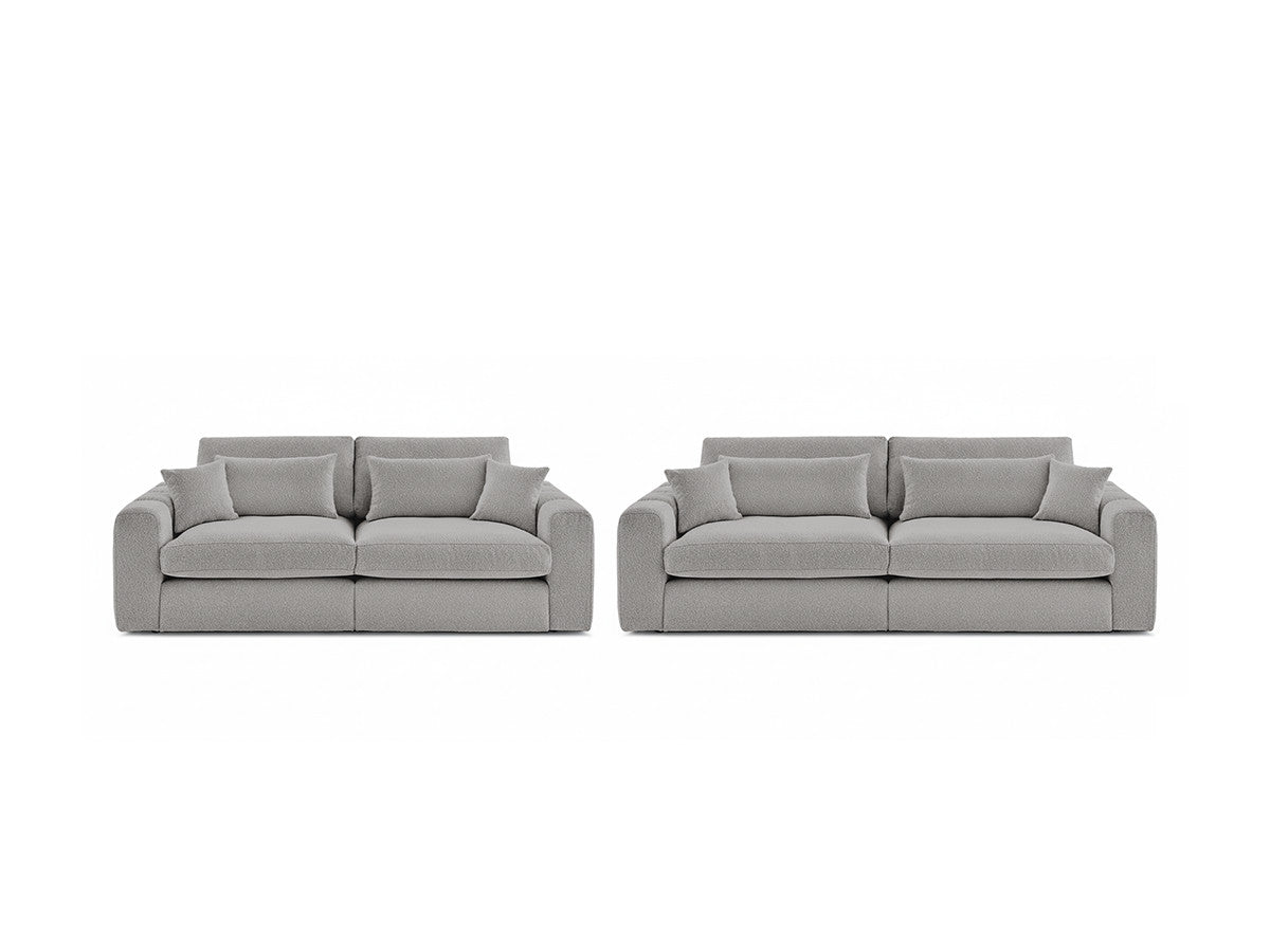 Sofagruppe 3 + 2 seter BELMONT i bouclé-stoff