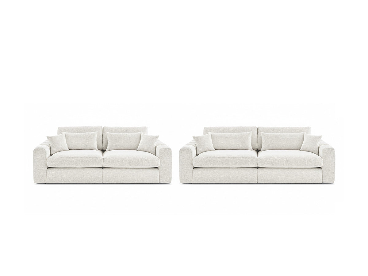 Sofagruppe 3 + 2 seter BELMONT i bouclé-stoff
