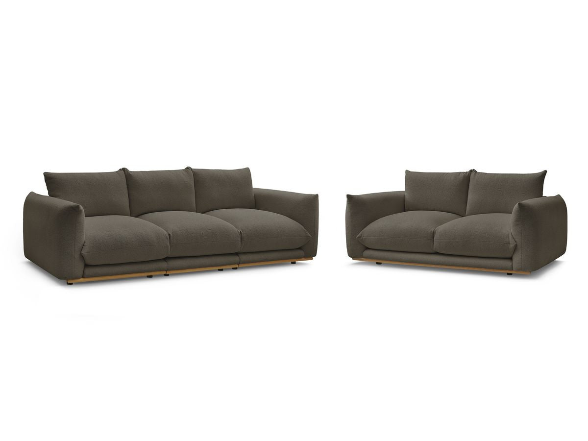Sofagruppe 3 + 2 seter ERNEST i bouclé-stoff