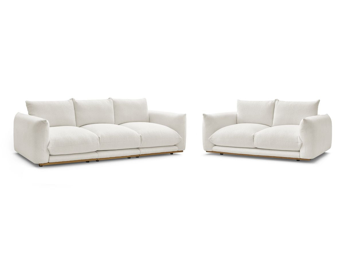 Sofagruppe 3 + 2 seter ERNEST i bouclé-stoff