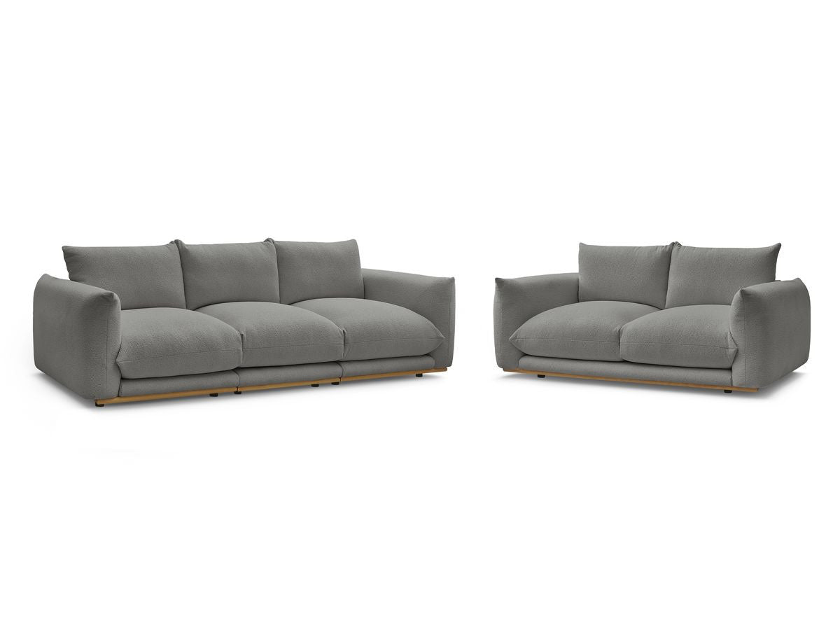 Sofagruppe 3 + 2 seter ERNEST i bouclé-stoff