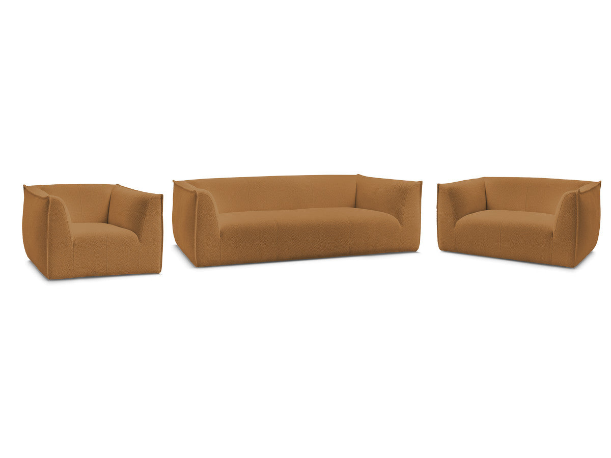 Sofagruppe 3 + 2 seter + lenestol GIORGIA i bouclé-stoff