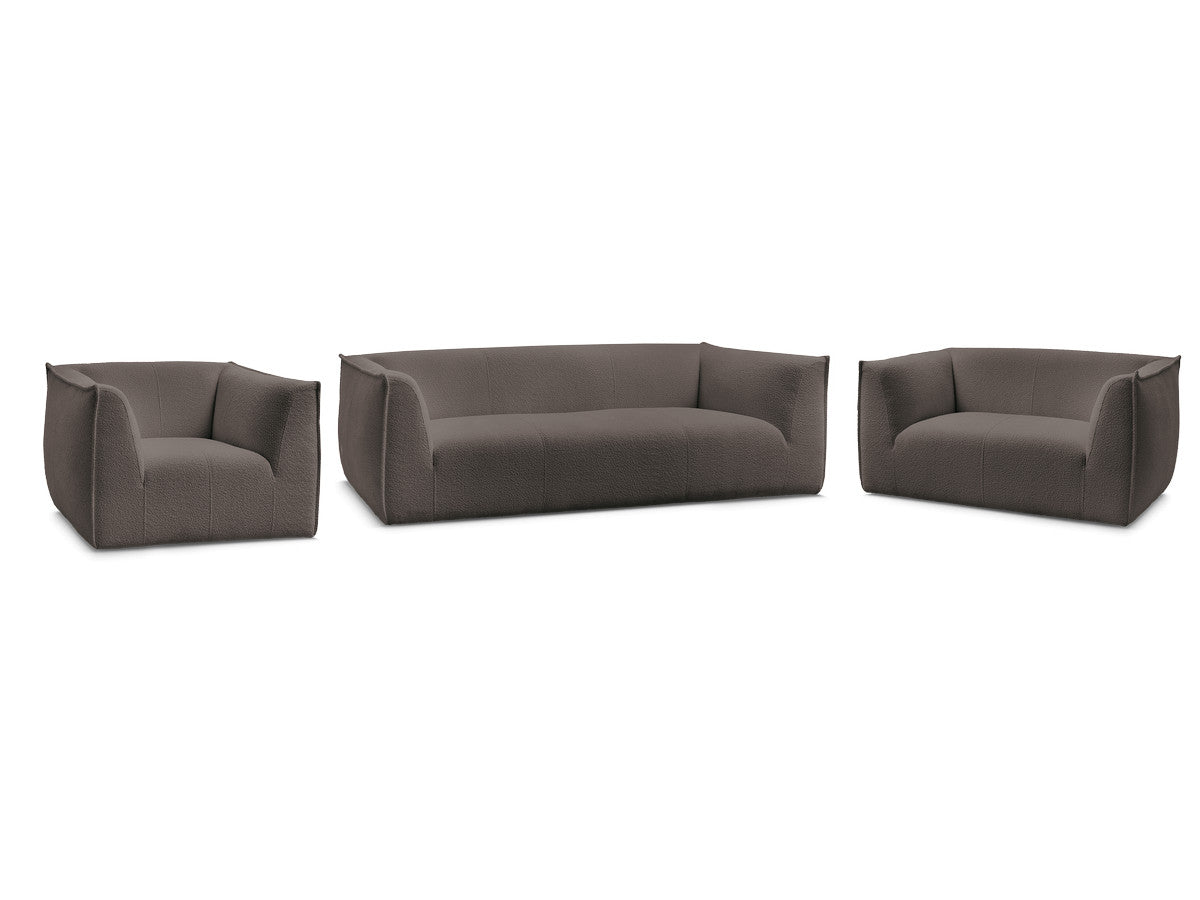 Sofagruppe 3 + 2 seter + lenestol GIORGIA i bouclé-stoff