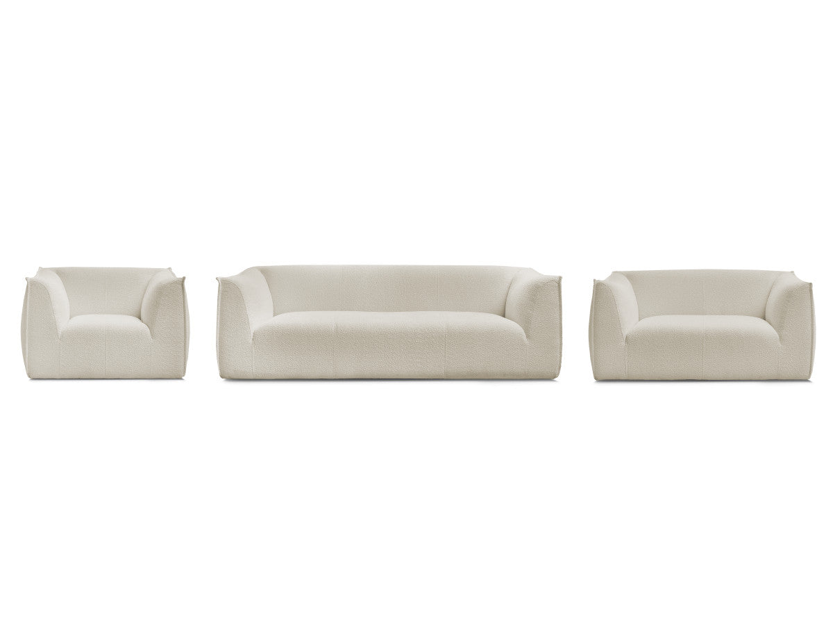 Sofagruppe 3 + 2 seter + lenestol GIORGIA i bouclé-stoff