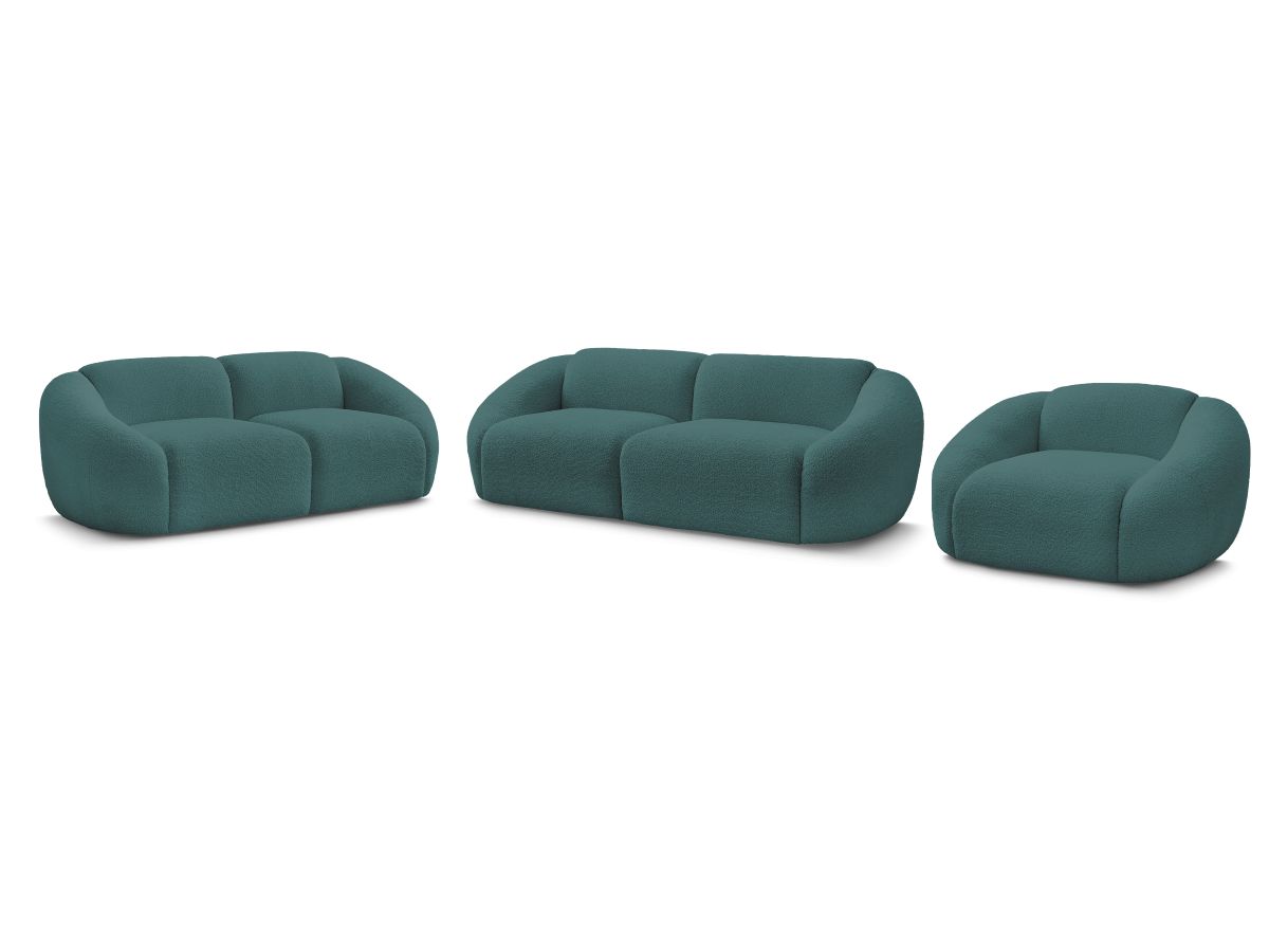Sofagruppe 3 + 2 seter + lenestol TINA i bouclé-stoff