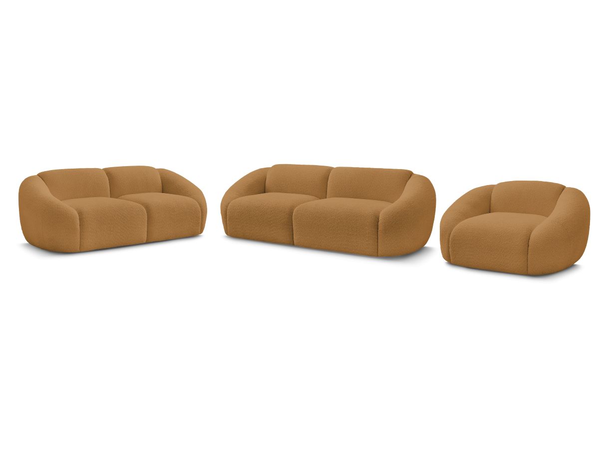 Sofagruppe 3 + 2 seter + lenestol TINA i bouclé-stoff