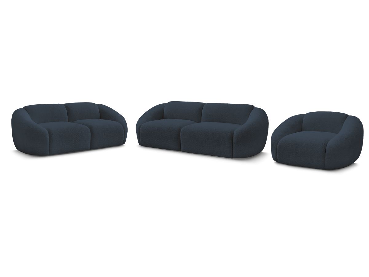 Sofagruppe 3 + 2 seter + lenestol TINA i bouclé-stoff