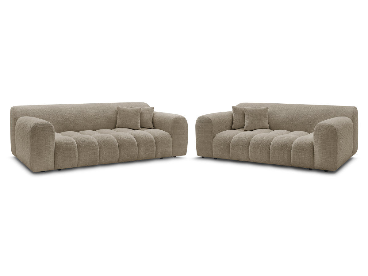 Sofagruppe 3 + 2 seter MELISSE i teksturert stoff