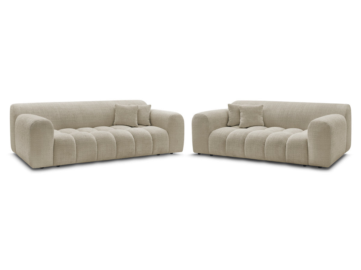Sofagruppe 3 + 2 seter MELISSE i teksturert stoff