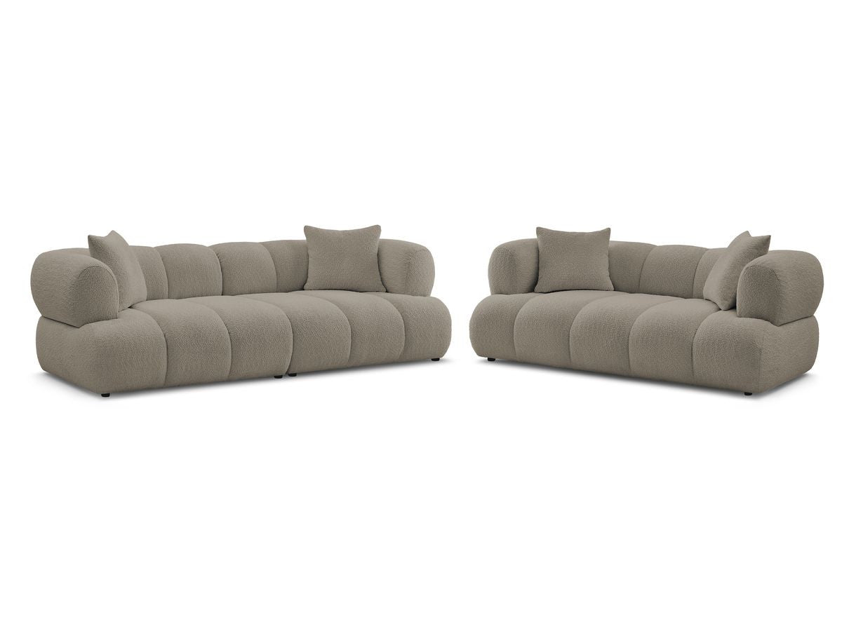 Sofagruppe 3 + 2 seter PAMIRA i bouclé-stoff
