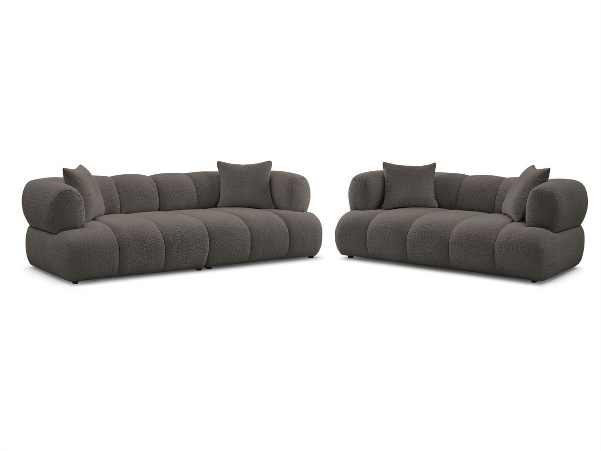 Sofagruppe 3 + 2 seter PAMIRA i bouclé-stoff