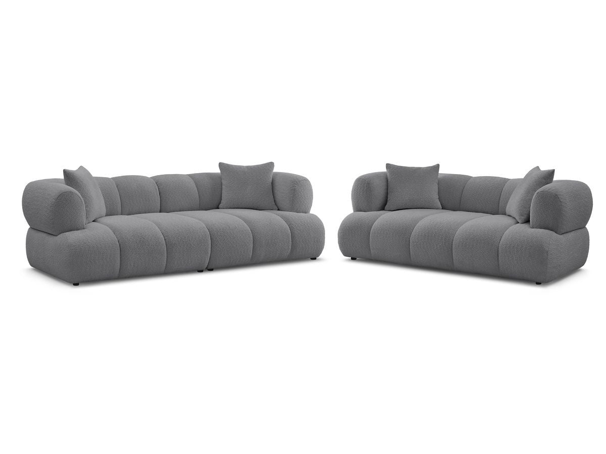 Sofagruppe 3 + 2 seter PAMIRA i bouclé-stoff