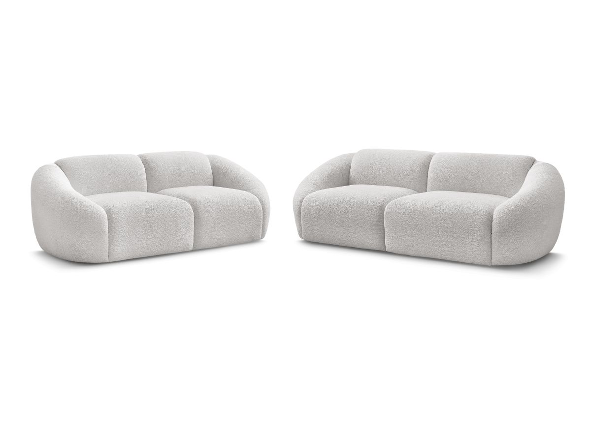 Sofagruppe 3 + 2 seter TINA i bouclé-stoff