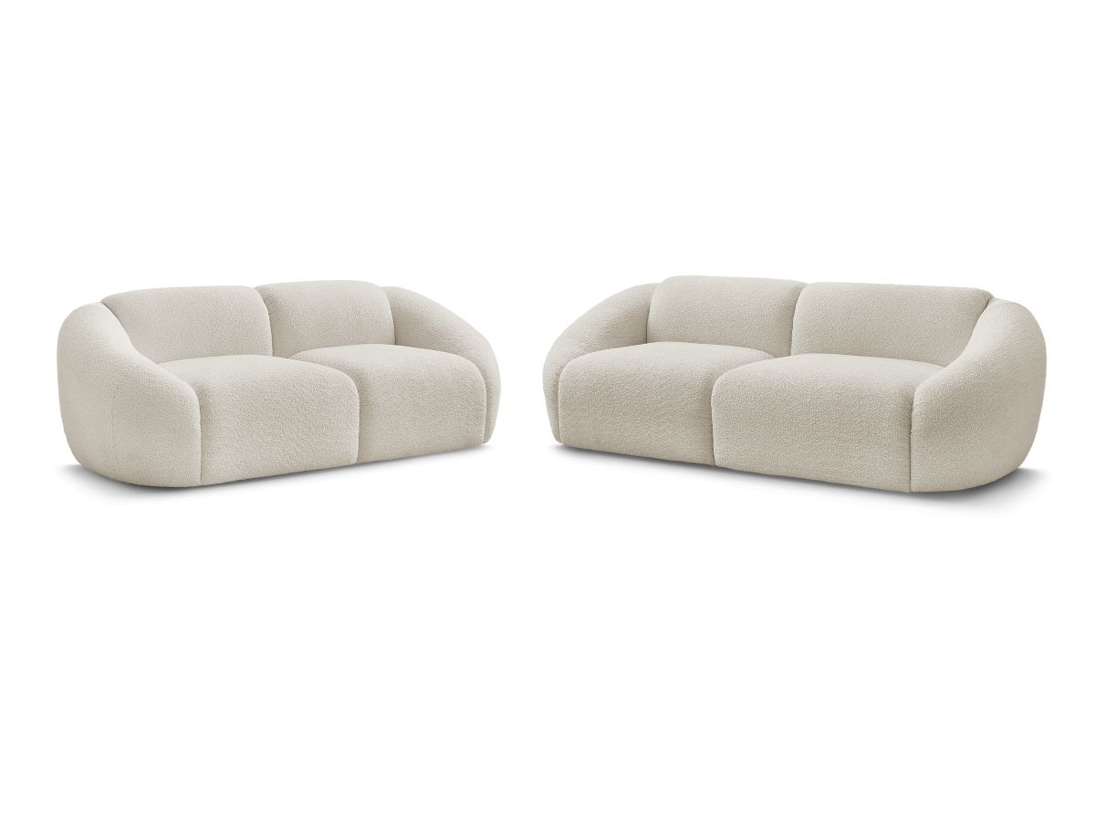 Sofagruppe 3 + 2 seter TINA i bouclé-stoff