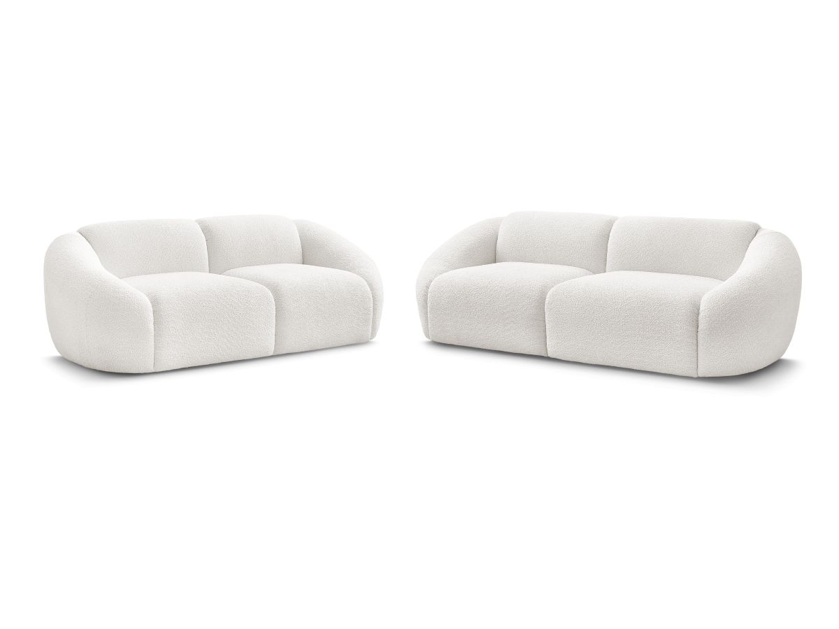 Sofagruppe 3 + 2 seter TINA i bouclé-stoff