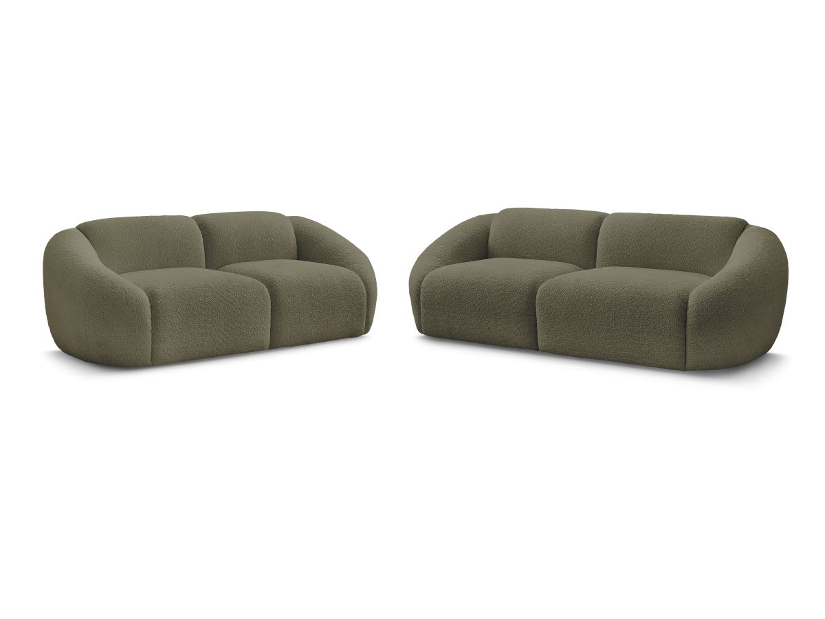 Sofagruppe 3 + 2 seter TINA i bouclé-stoff