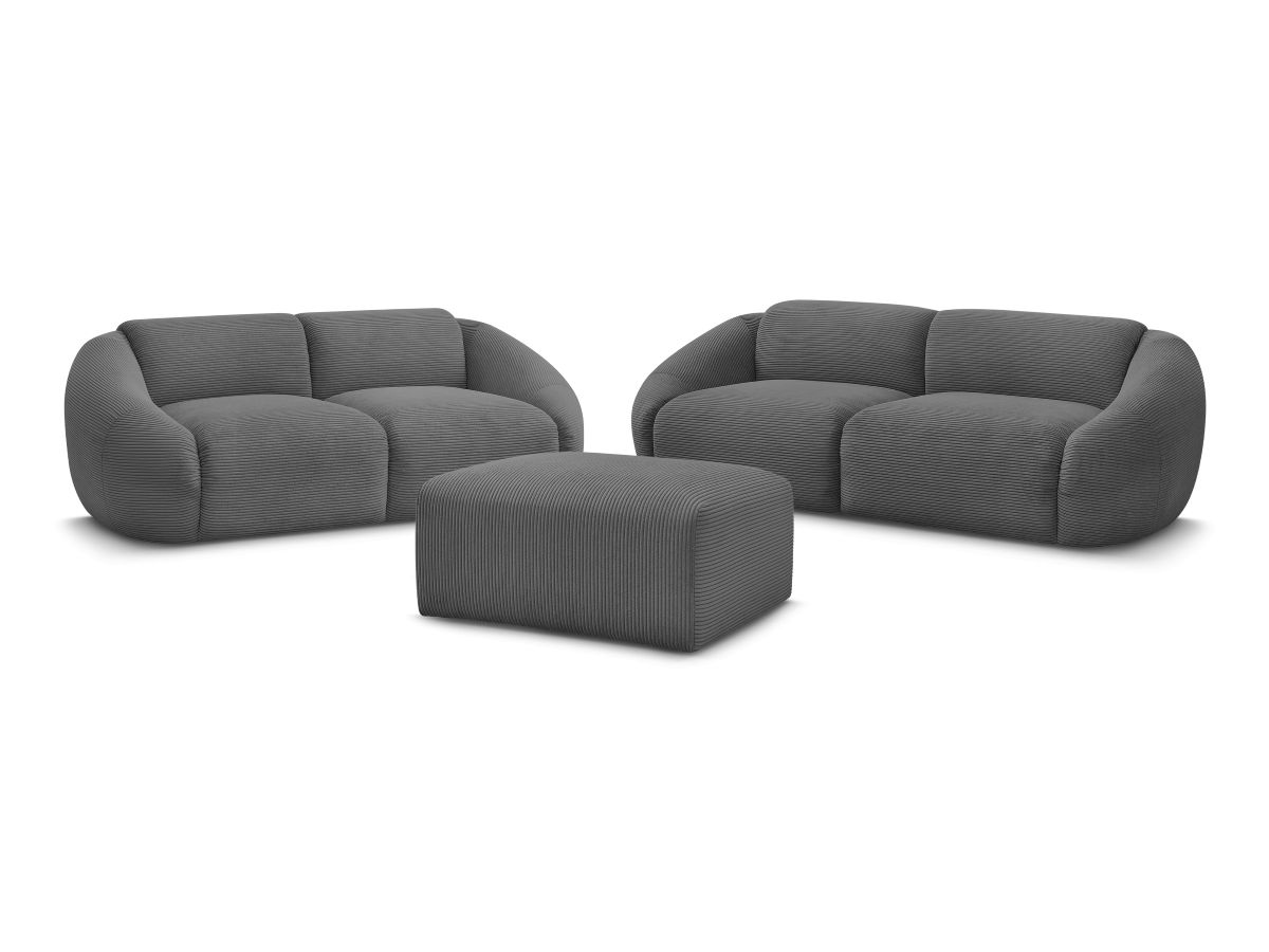 Sofagruppe 3 + 2 seter TINA i kordfløyel med puff