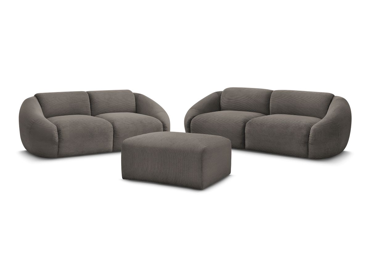 Sofagruppe 3 + 2 seter TINA i kordfløyel med puff